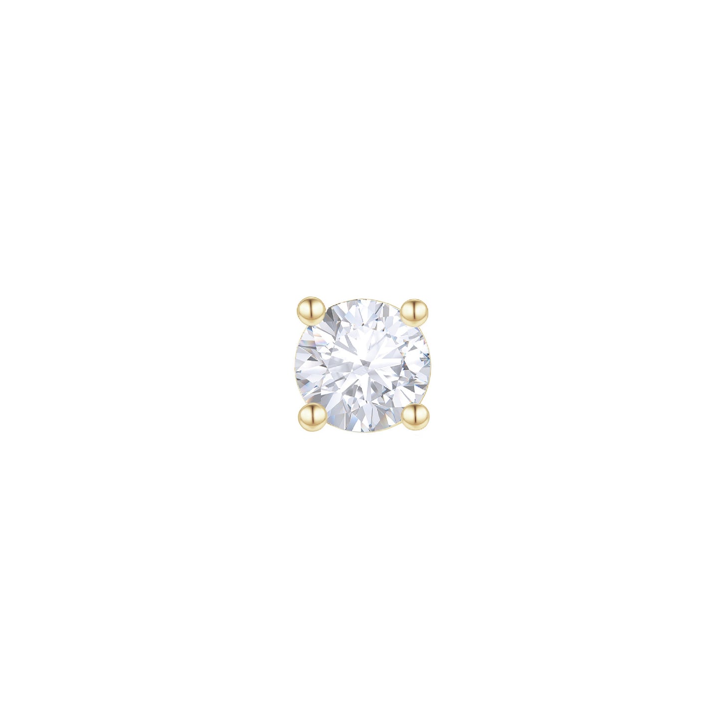 R2S - Gold Round Prong - Diamond