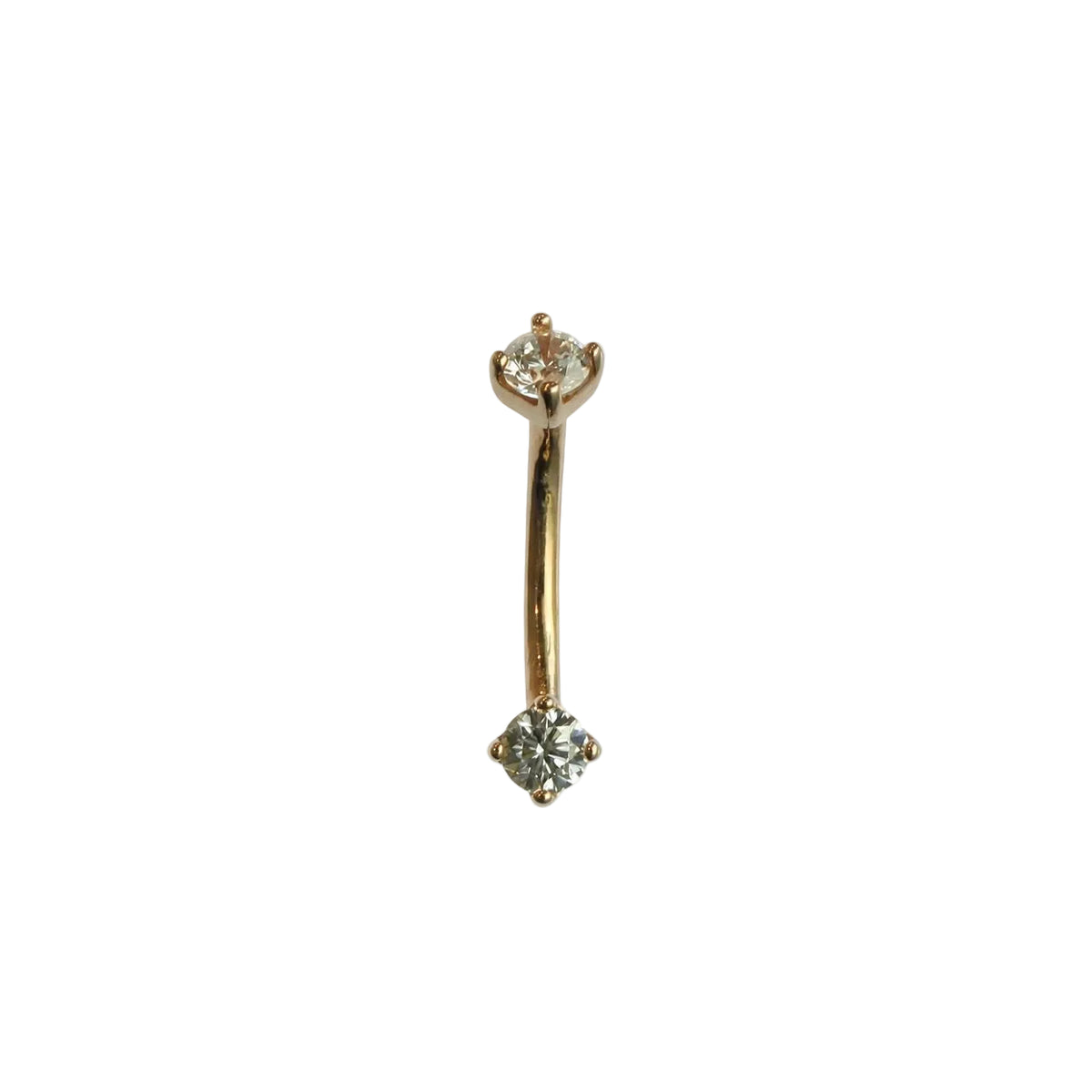 Gold Curve - Prong-Set Gem