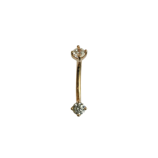 Gold Curve - Prong-Set Gem